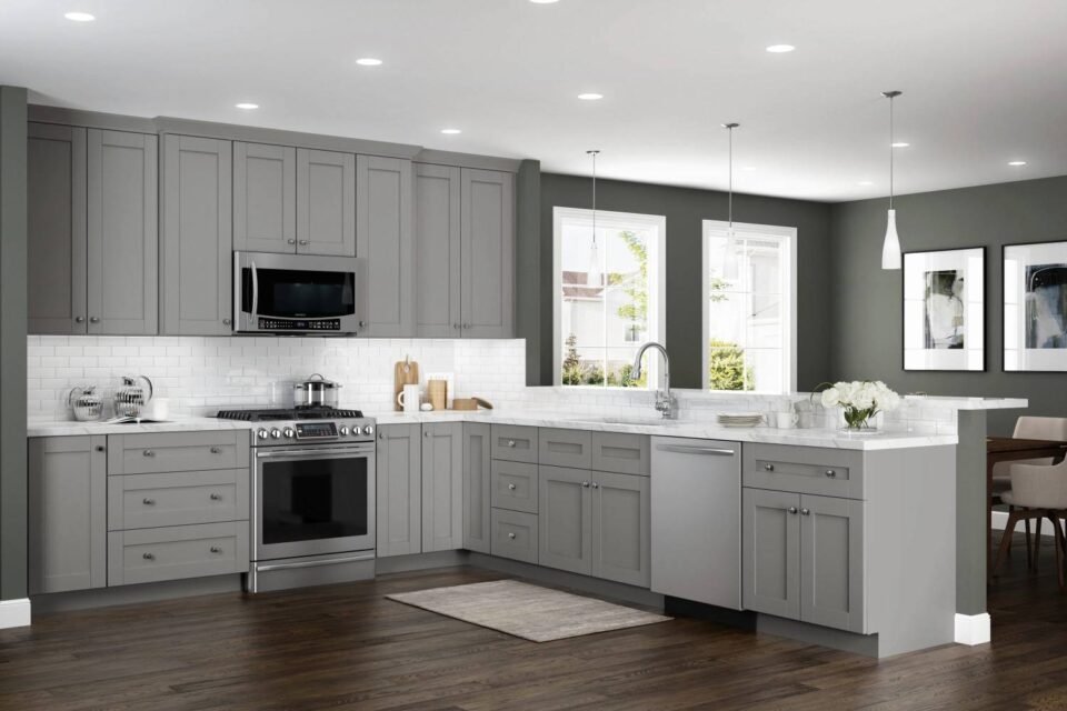 gray kitchen cabinets